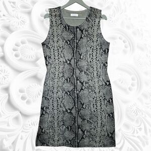 Calvin Klein Black and Gray‎ Snake Print Mini Dress